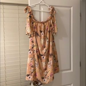 Pink BLUSH Shoulder Tie Dress